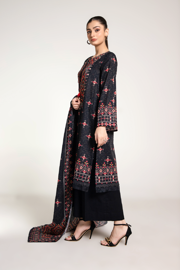 PRINTED SLUB KHADDAR 3 PCS (UNSTITCHED)