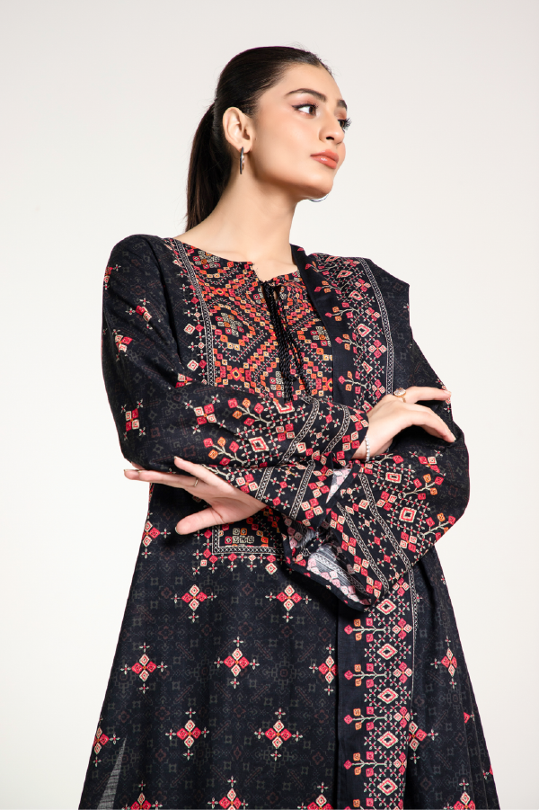PRINTED SLUB KHADDAR 3 PCS (UNSTITCHED)