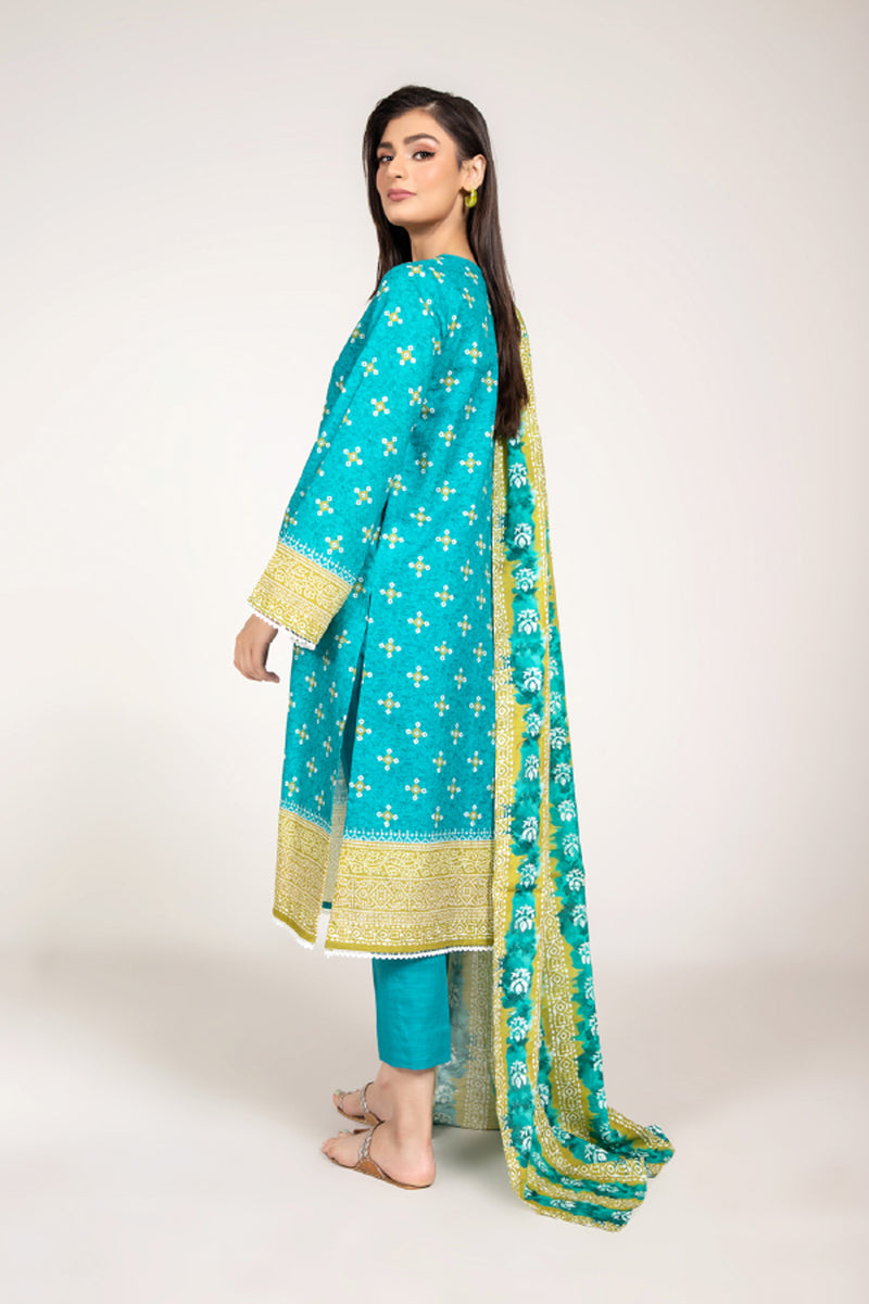 PRINTED SLUB KHADDAR 3 PCS (UNSTITCHED)