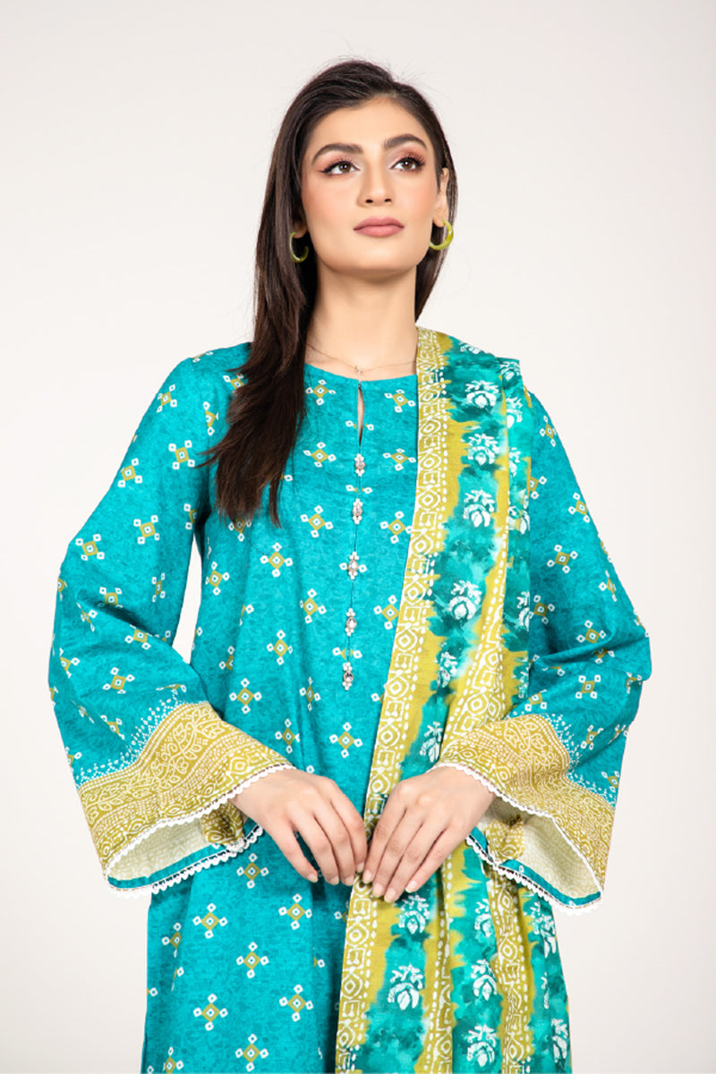 PRINTED SLUB KHADDAR 3 PCS (UNSTITCHED)