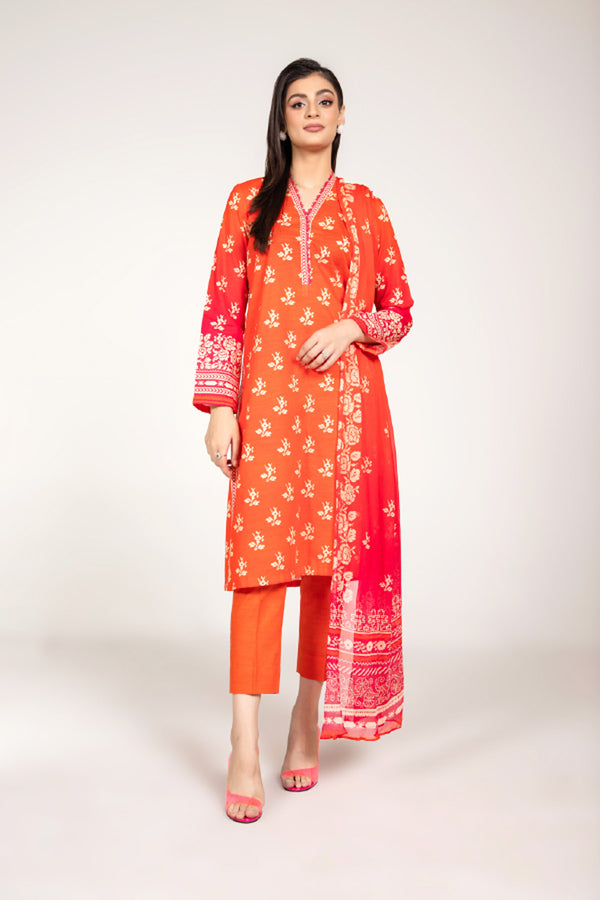 PRINTED SLUB KHADDAR 3 PCS (UNSTITCHED)