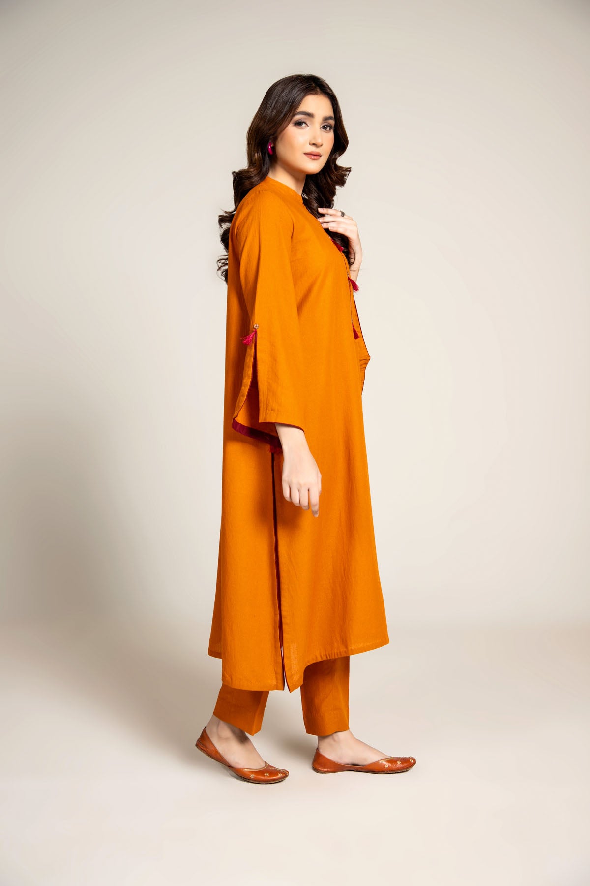 sachin and babi light blue dress Winter Linen Dress With Wool Stole by Miski WDW8 – The Zaibai main image 1
