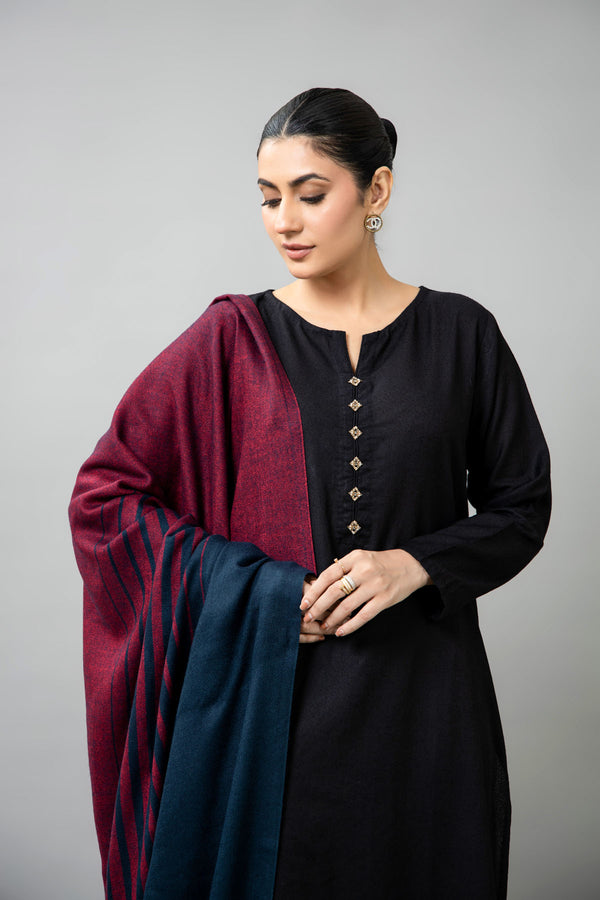 YARN DYED WOOL SHAWL 1 PCS