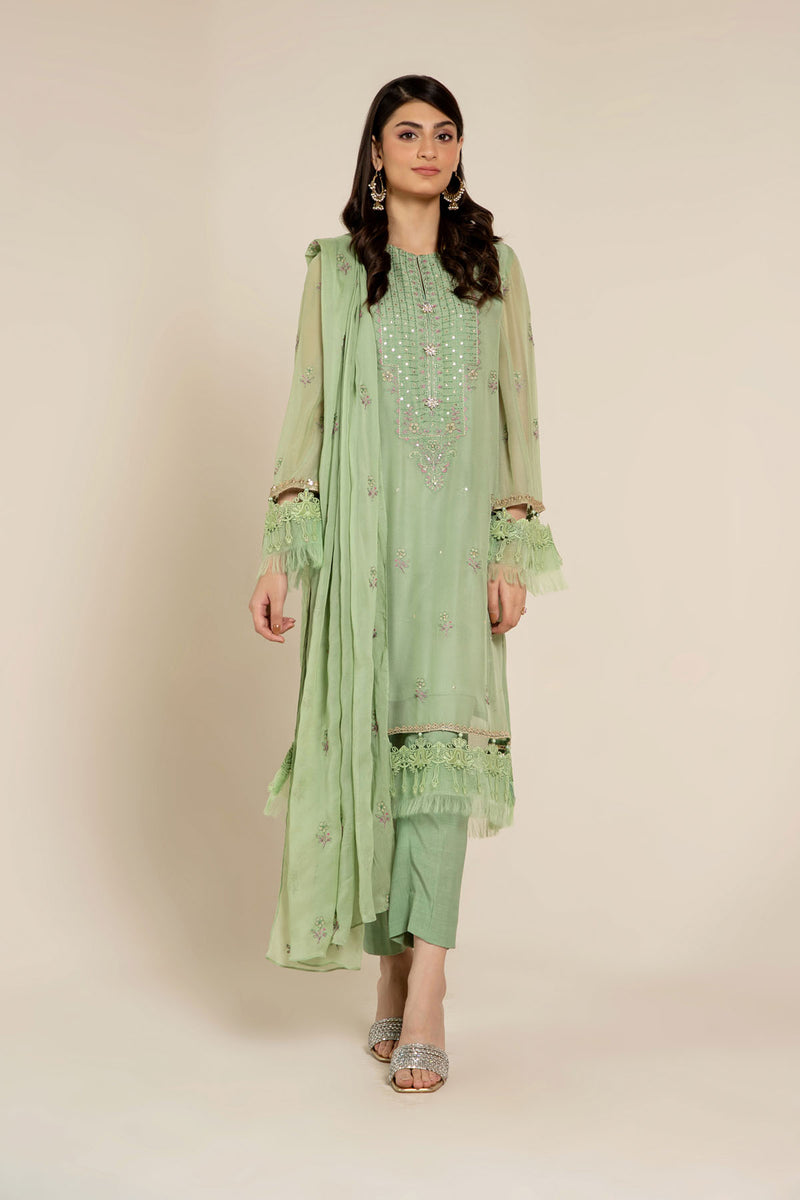 EMBROIDERED CHIFFON 2 PCS (UNSTITCHED)