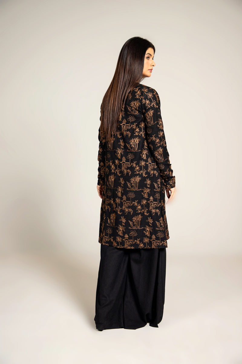 EMBROIDERED COTTON KARANDI  2 PCS (UNSTITCHED)