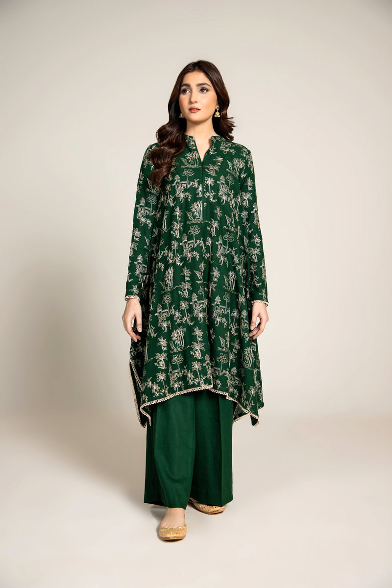 EMBROIDERED COTTON KARANDI  2 PCS (UNSTITCHED)