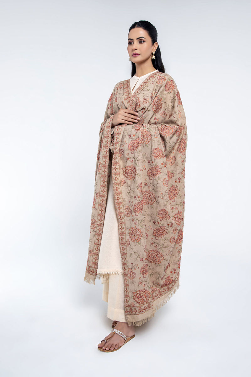EMBROIDERED KARANNDI LAWN SHAWL
