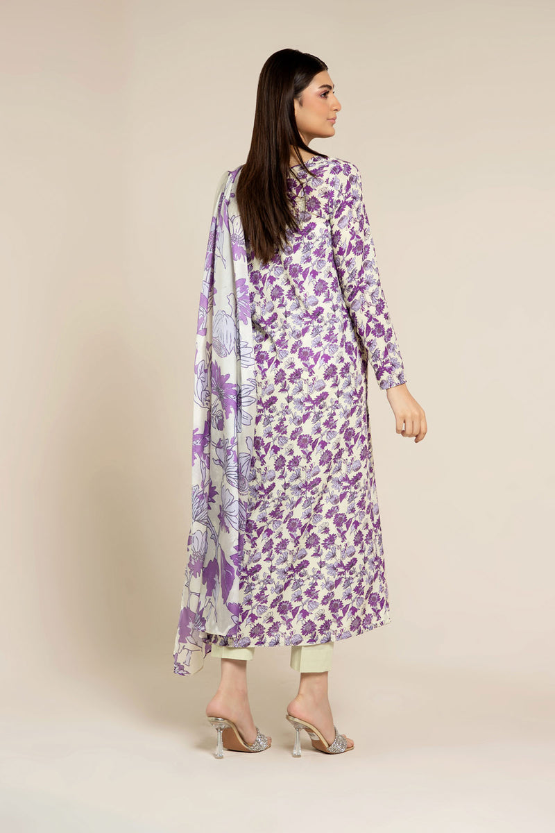 PRINTED POLY LAWN 3 PCS (UNSTITCHED)