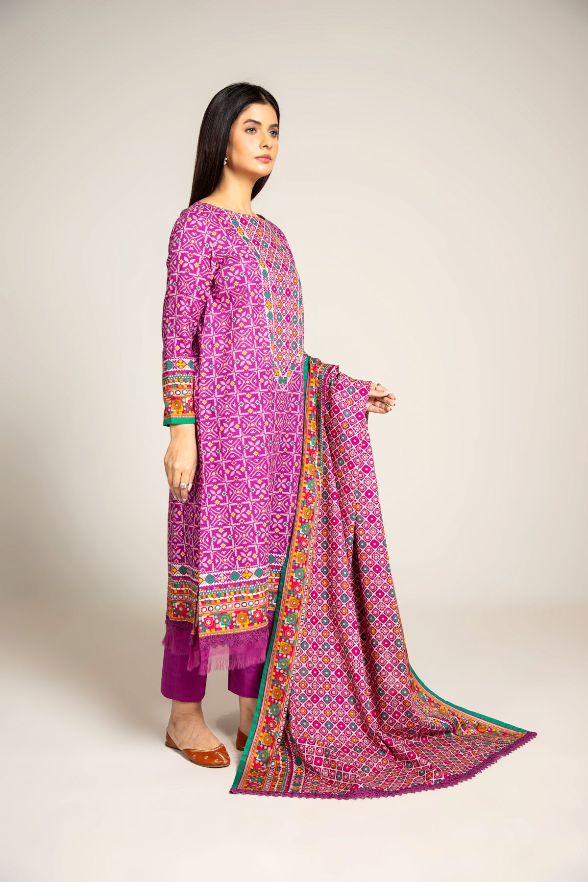 PRINTED SLUB KHADDAR 3 PCS (UNSTITCHED) – The Fabric Store Pakistan