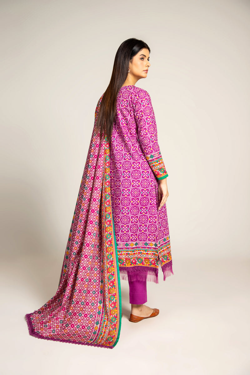 PRINTED SLUB KHADDAR 3 PCS (UNSTITCHED)