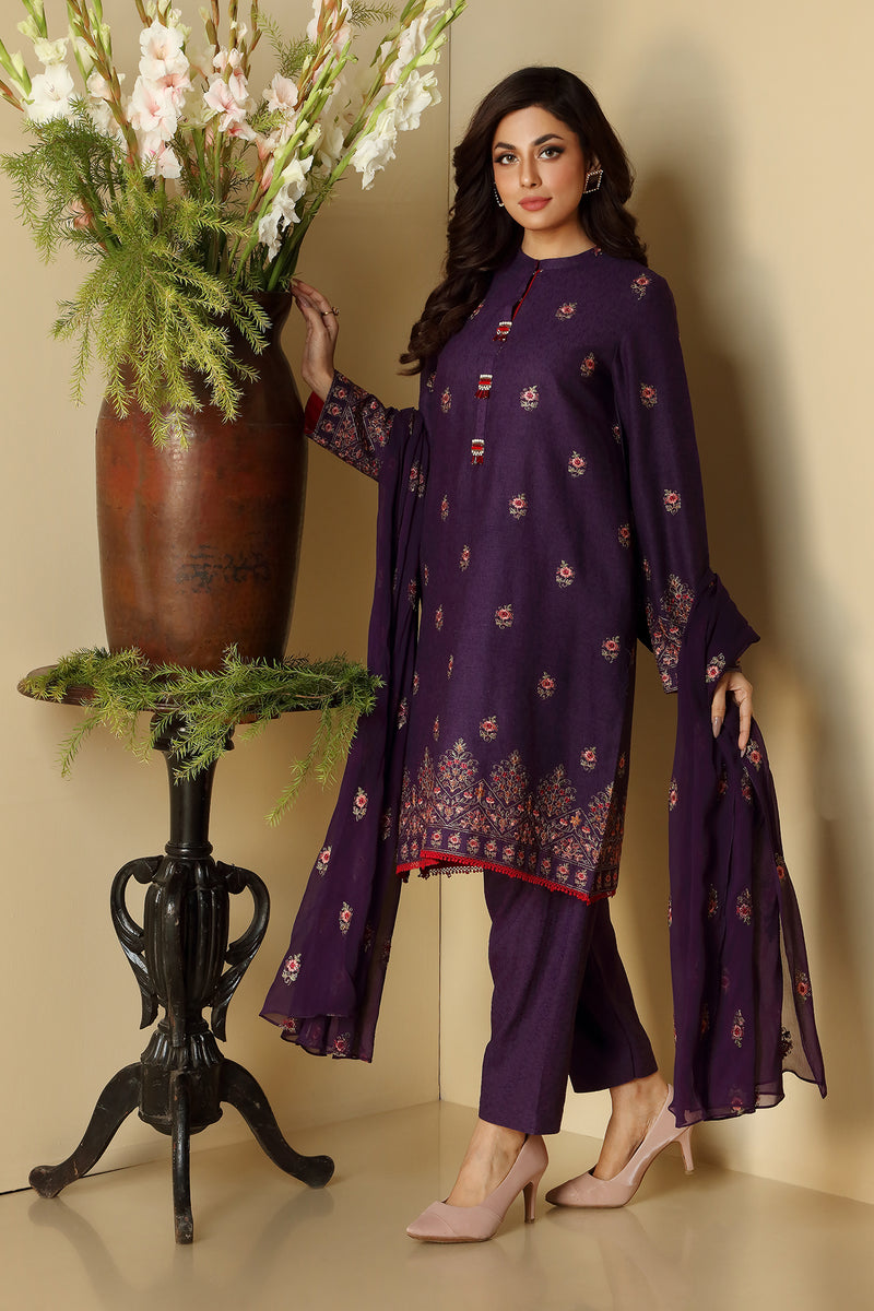 EMBROIDERED COTTON KARANDI 3PCS