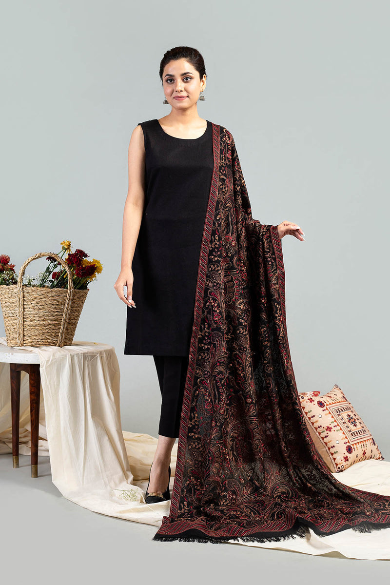 EMBROIDERED  KARANDI LAWN SHAWL