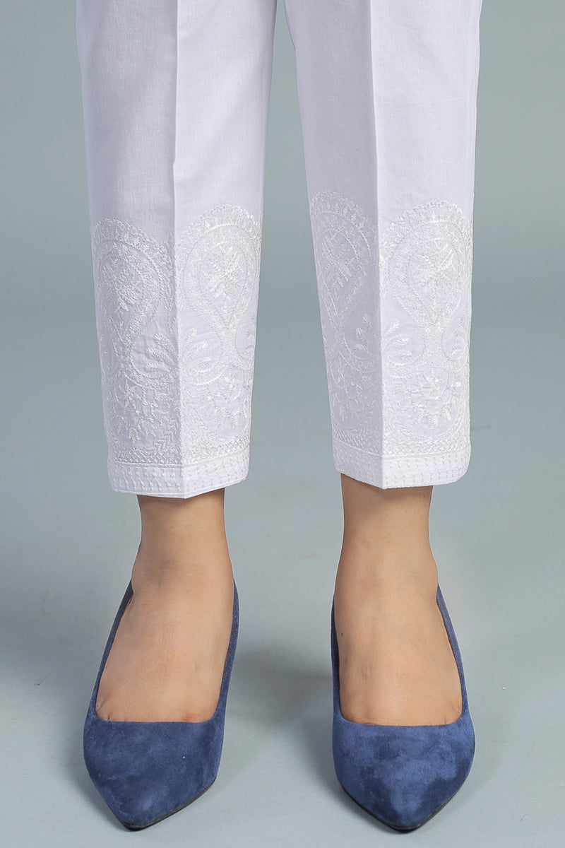 EMBROIDERED CAMBRIC TROUSER