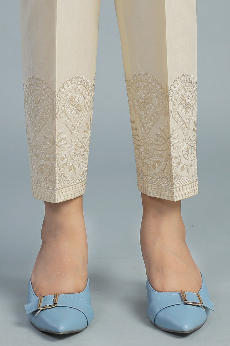 EMBROIDERED CAMBRIC TROUSER