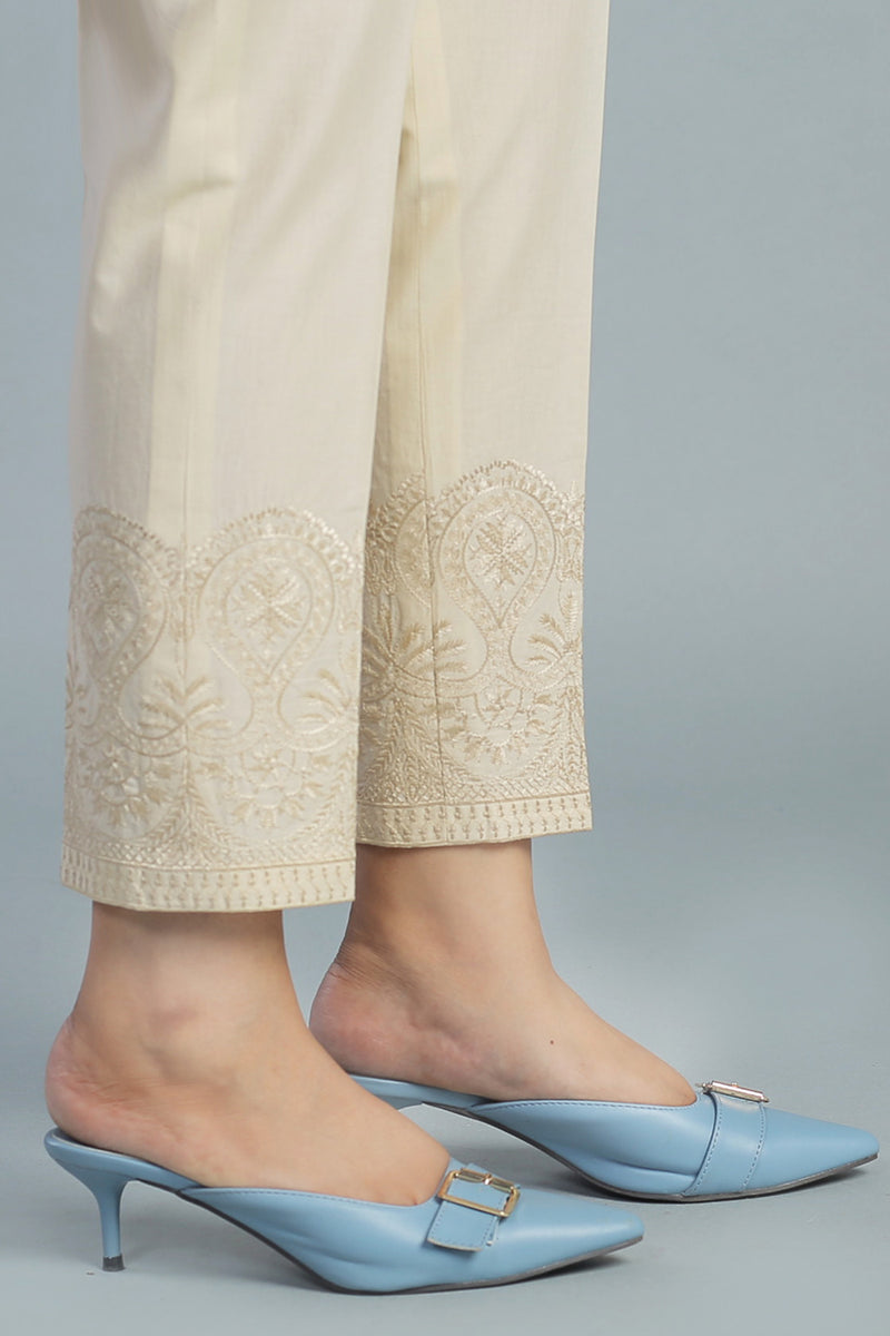 EMBROIDERED CAMBRIC TROUSER