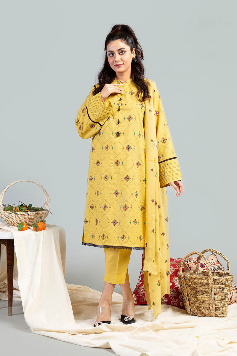EMBROIDERED KARANDI LAWN 3 PCS