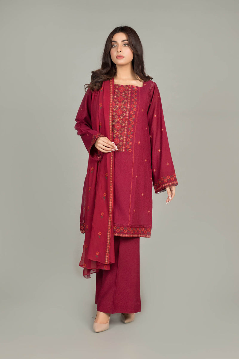 EMBROIDERED  KARANDI LAWN 3PCS