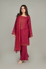 EMBROIDERED  KARANDI LAWN 3PCS