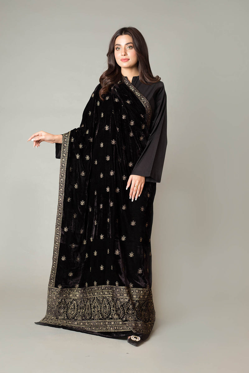 EMBROIDERED  VELVET SHAWL