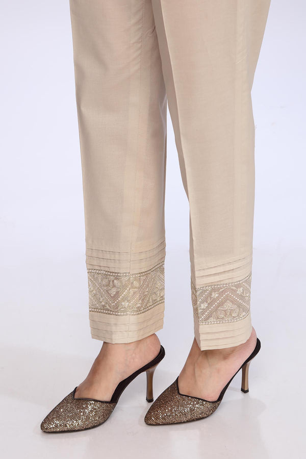 EMBROIDERED CAMBRIC TROUSER