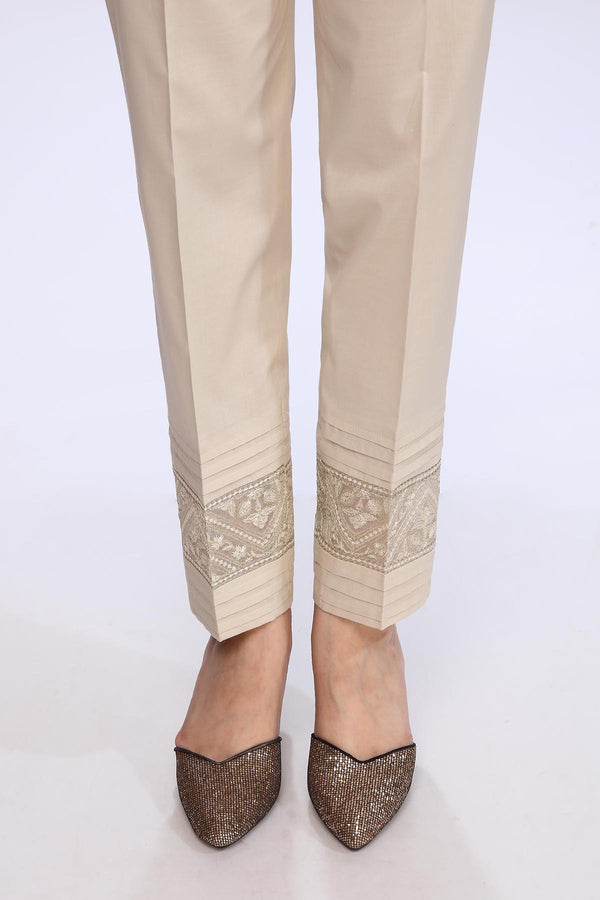 EMBROIDERED CAMBRIC TROUSER