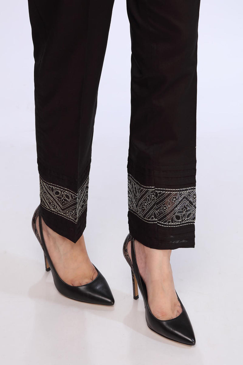 EMBROIDERED CAMBRIC TROUSER