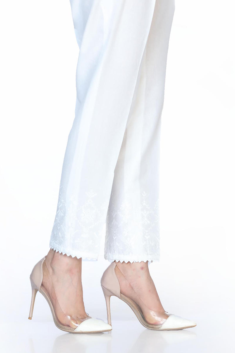 EMBROIDERED CAMBRIC TROUSER
