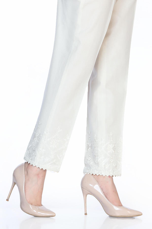 EMBROIDERED CAMBRIC TROUSER