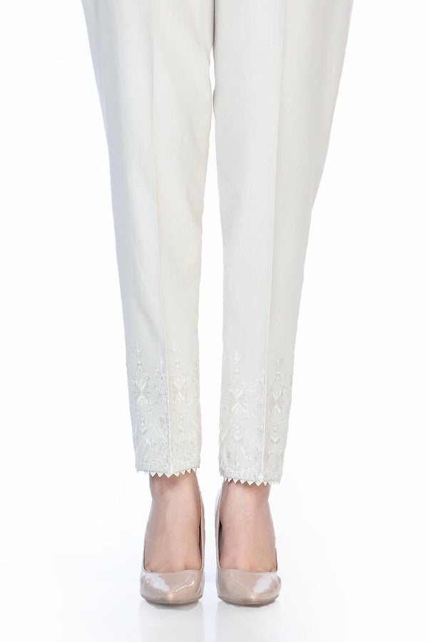 EMBROIDERED CAMBRIC TROUSER