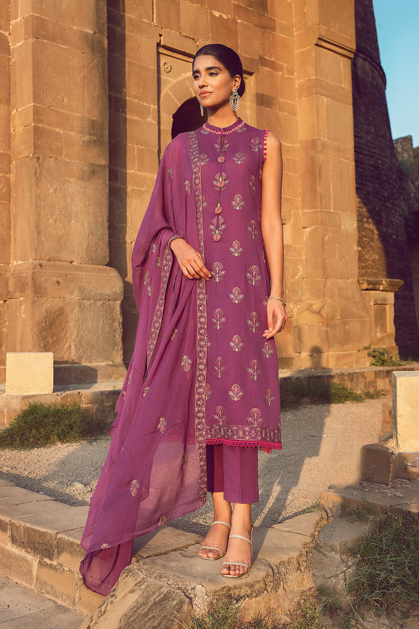 EMBROIDERED  KARANDI LAWN 3PCS