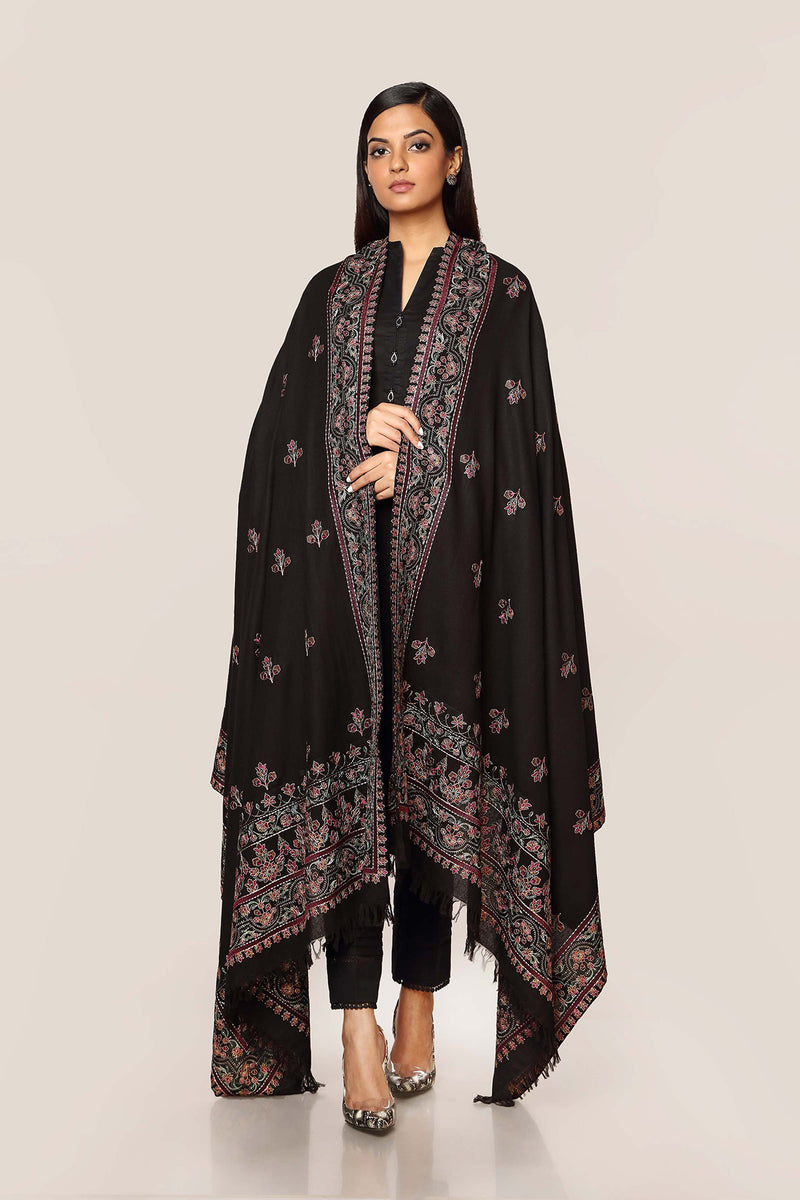 EMBROIDERED  KARANDI LAWN SHAWL