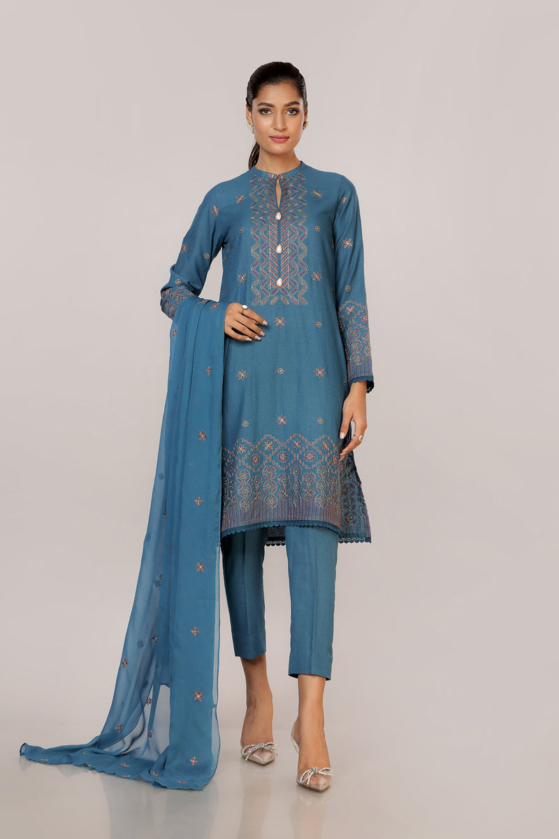 EMBROIDERED  KARANDI LAWN 3PCS
