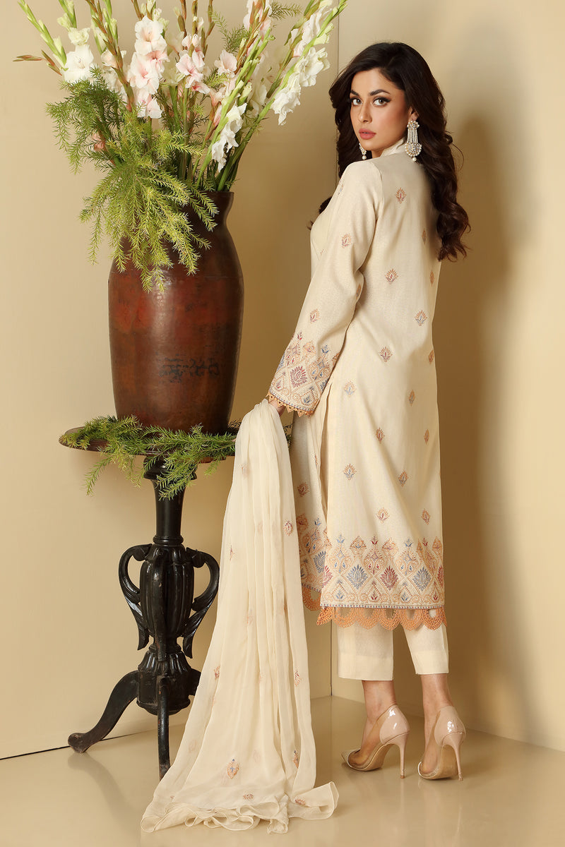 EMBROIDERED KARANDI LAWN 3PCS