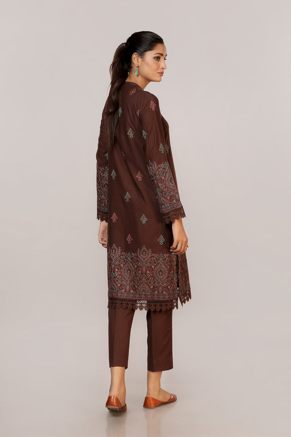 EMBROIDERED  KARANDI LAWN 2PCS