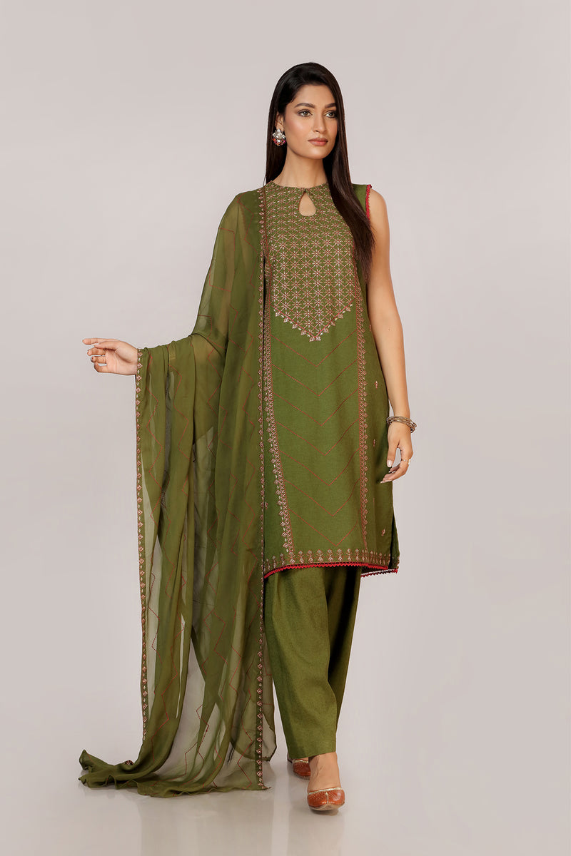 EMBROIDERED COTTON KARANDI 3PCS