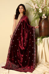 EMBROIDERED  VELVET SHAWL