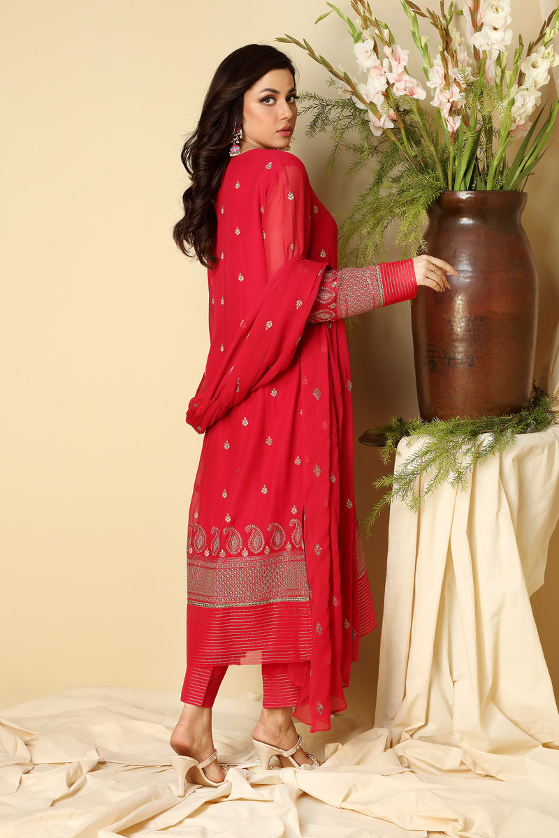 EMBROIDERED CHIFFON 2 PCS