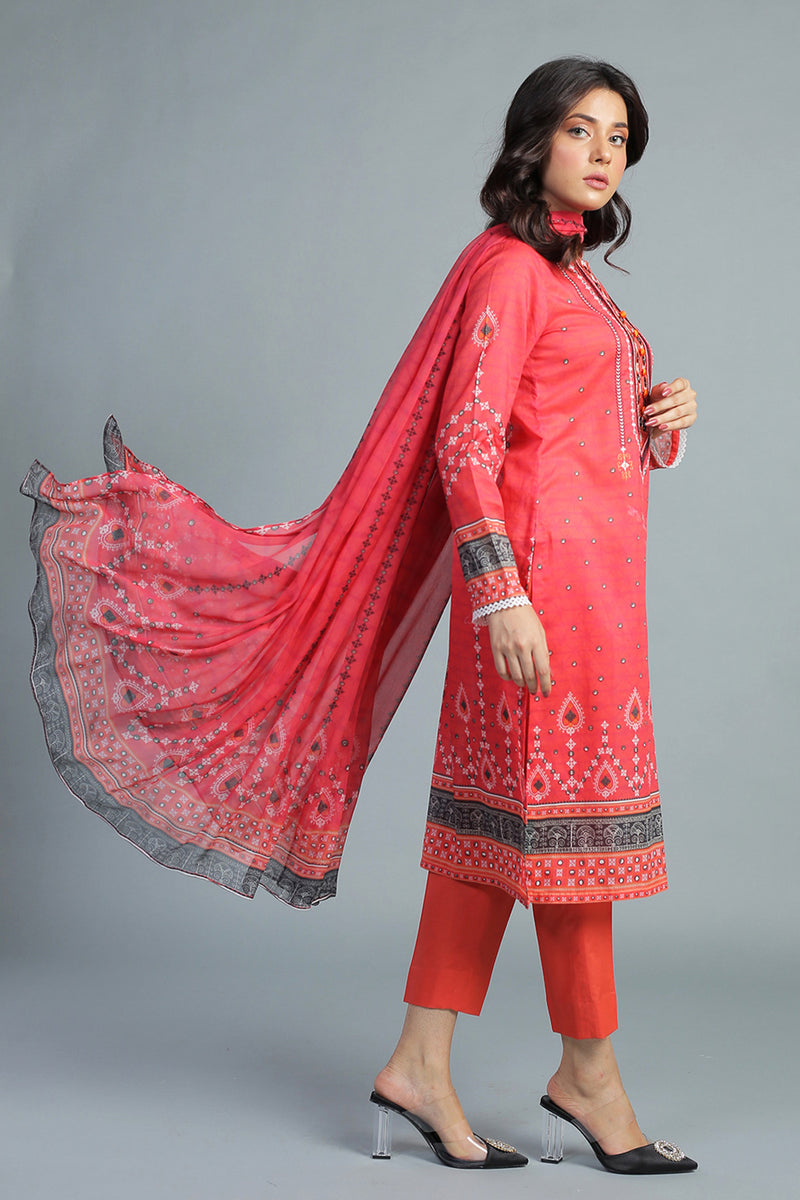 PRINTED & EMBROIDERED LAWN 3 PCS