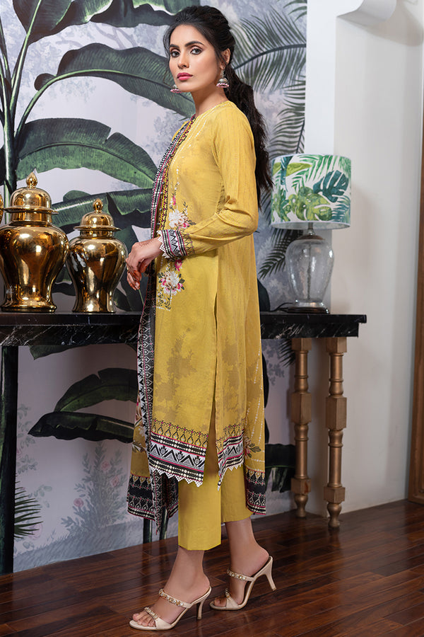 EMBROIDERED PRINTED LAWN 3 PCS SUIT