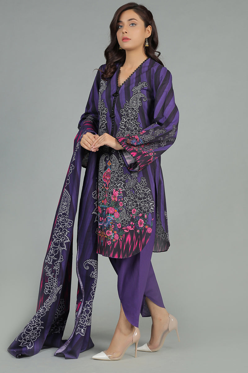 PRINTED KHADDAR 3 PCS