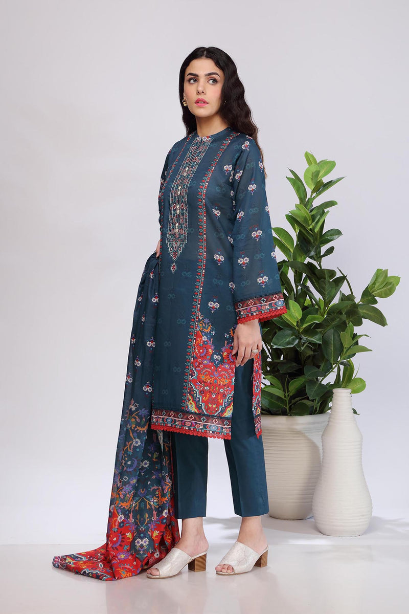 EMBROIDERED & PRINTED LAWN 3 PCS