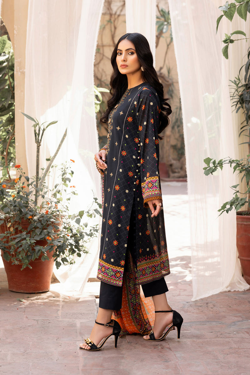 EMBROIDERED & PRINTED LAWN 3 PCS (UNSTITCHED)