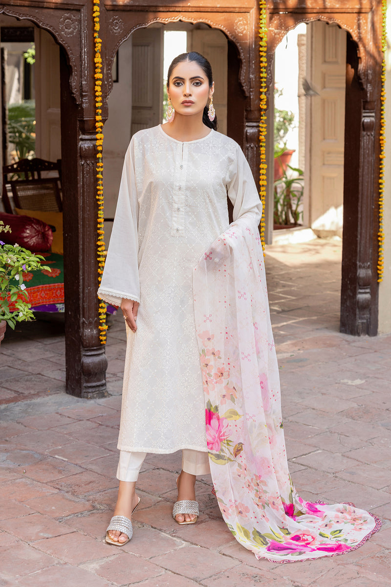 PRET EMBROIDERED & PRNTED LAWN 3 PCS
