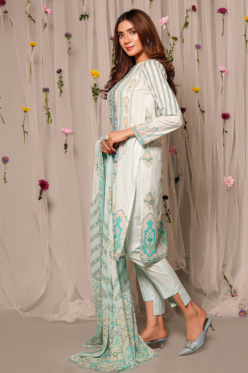 PRET PRINTED & EMBROIDERED LAWN 3 PCS