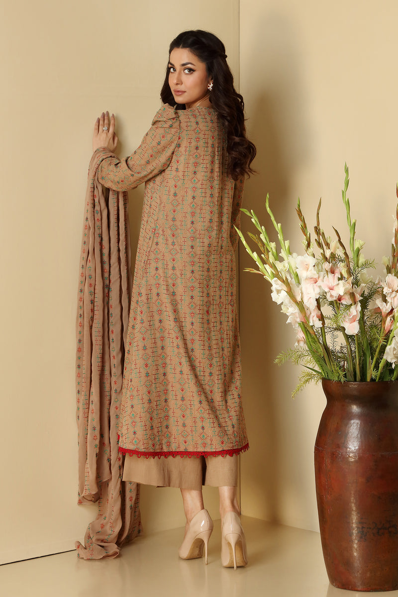 EMBROIDERED KARANDI LAWN 3PCS