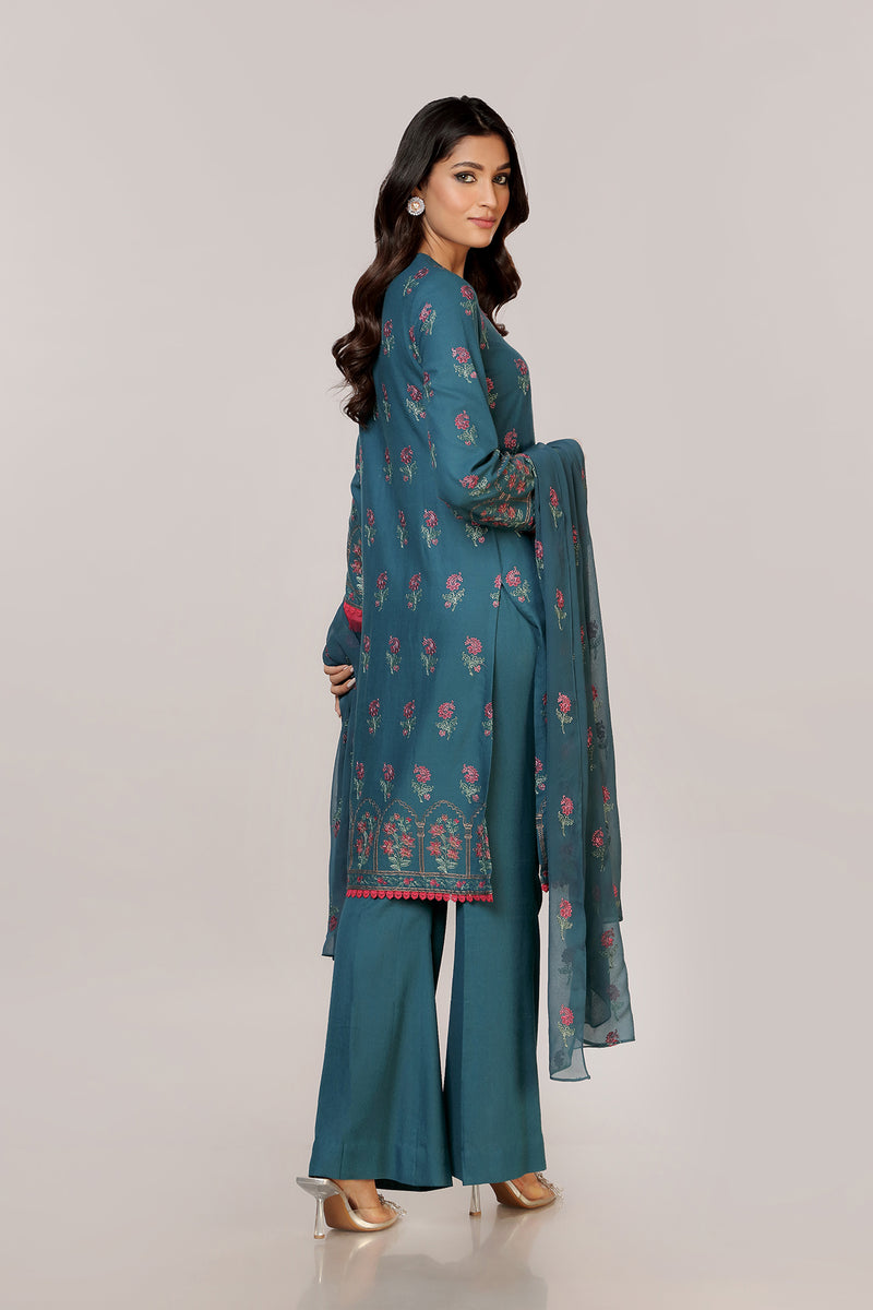EMBROIDERED  KARANDI LAWN 3PCS