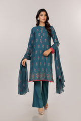 EMBROIDERED  KARANDI LAWN 3PCS