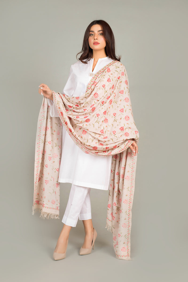 EMBROIDERED  KARANDI LAWN SHAWL