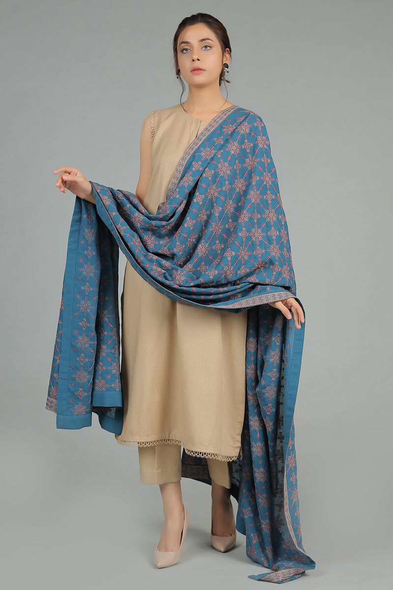 EMBROIDERED  KARANDI LAWN SHAWL