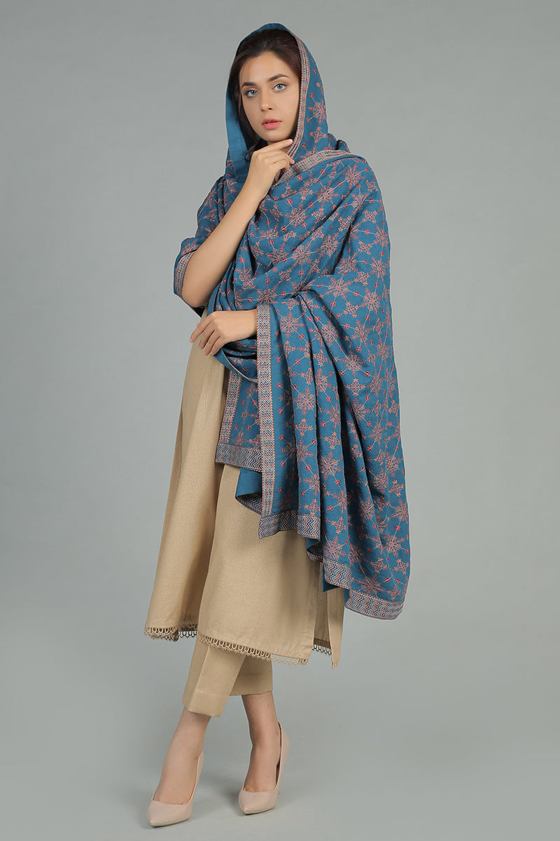 EMBROIDERED  KARANDI LAWN SHAWL